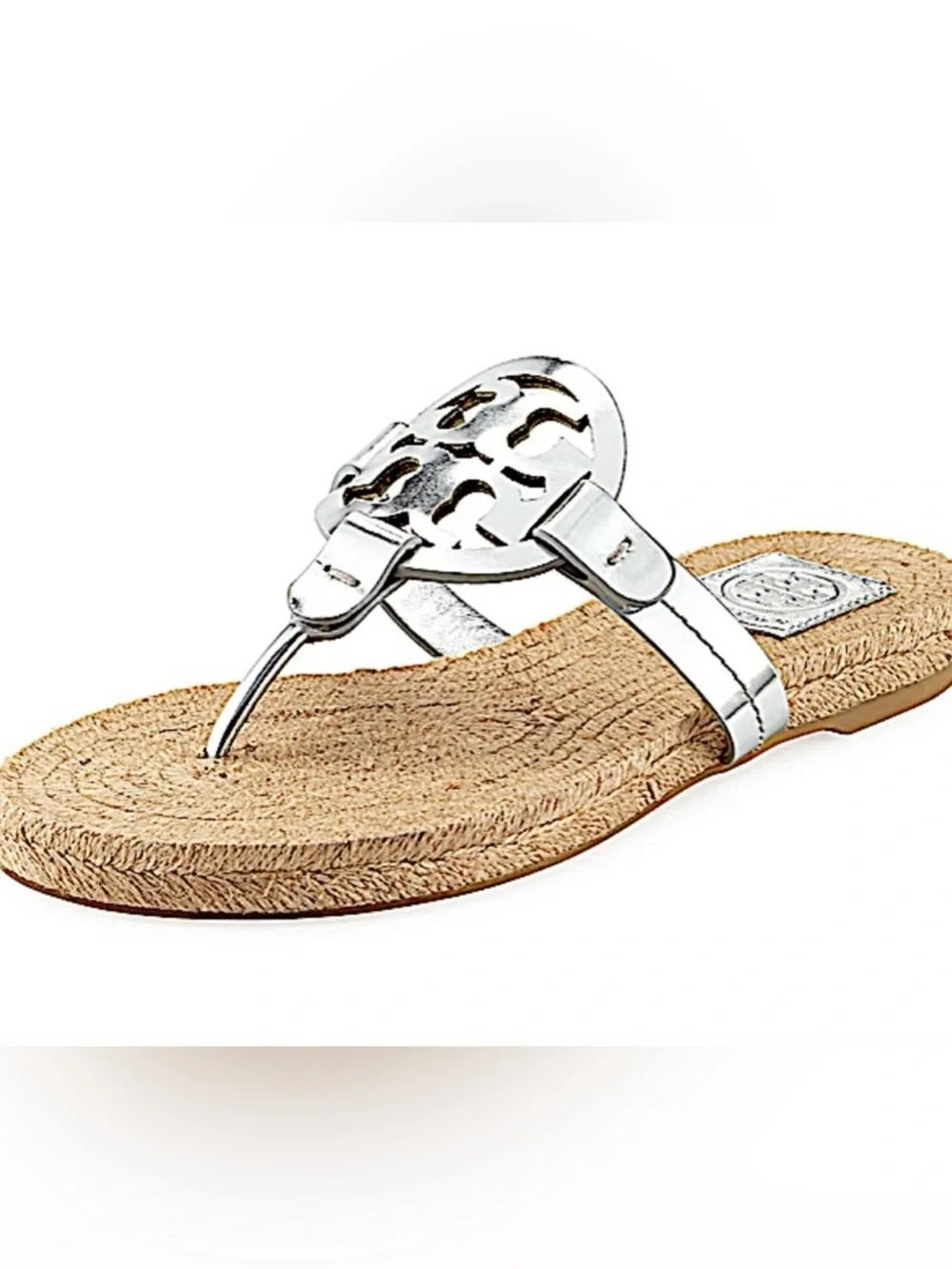 Tory Burch Miller espadrille silver sandals - Picture 1 of 4